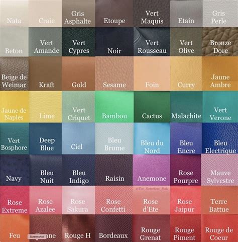 hermes leather color|Hermes leather color chart.